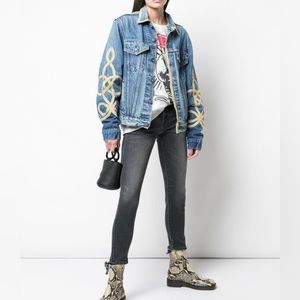 R13 Gold Piped Demin jacket